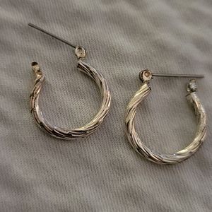 10k white gold hoops